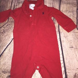 9 month mos polo Ralph Lauren long sleeve onesie